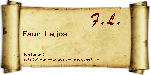 Faur Lajos névjegykártya