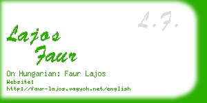 lajos faur business card